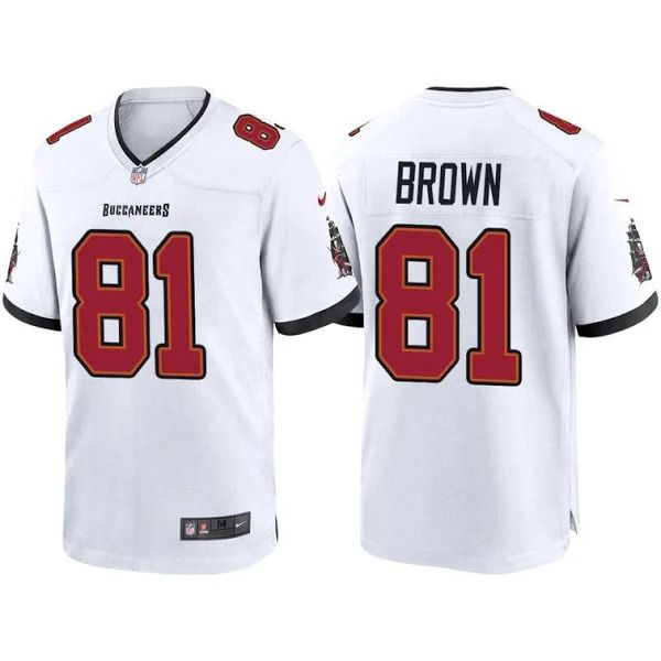 Men Tampa Bay Buccaneers #81 Antonio Brown Nike White Game NFL Jersey.->tampa bay buccaneers->NFL Jersey